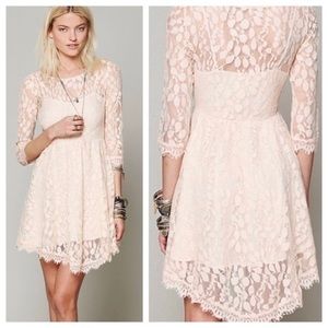 Lace Creamy Peach Pink Sand Dress